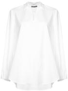 Vince Swing Front V-cut Blouse - White