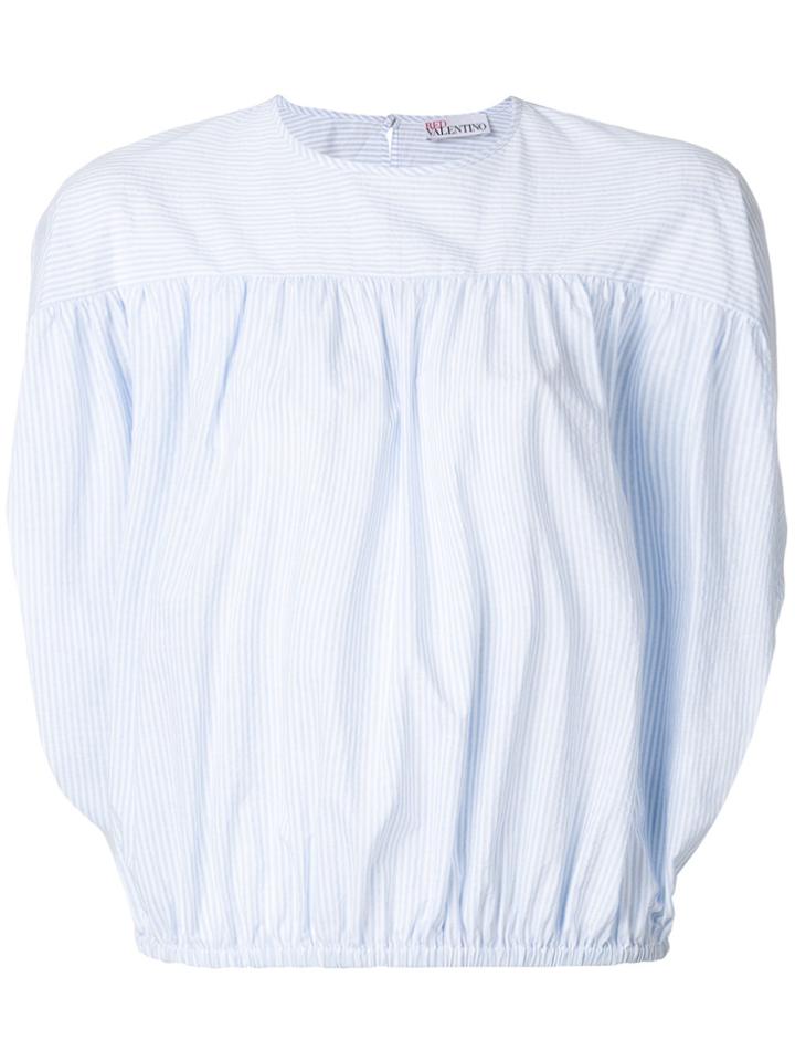 Red Valentino Striped Elasticated Hem Blouse - Blue