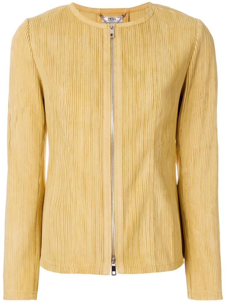 Desa Collection Ribbed Fitted Jacket - Yellow & Orange