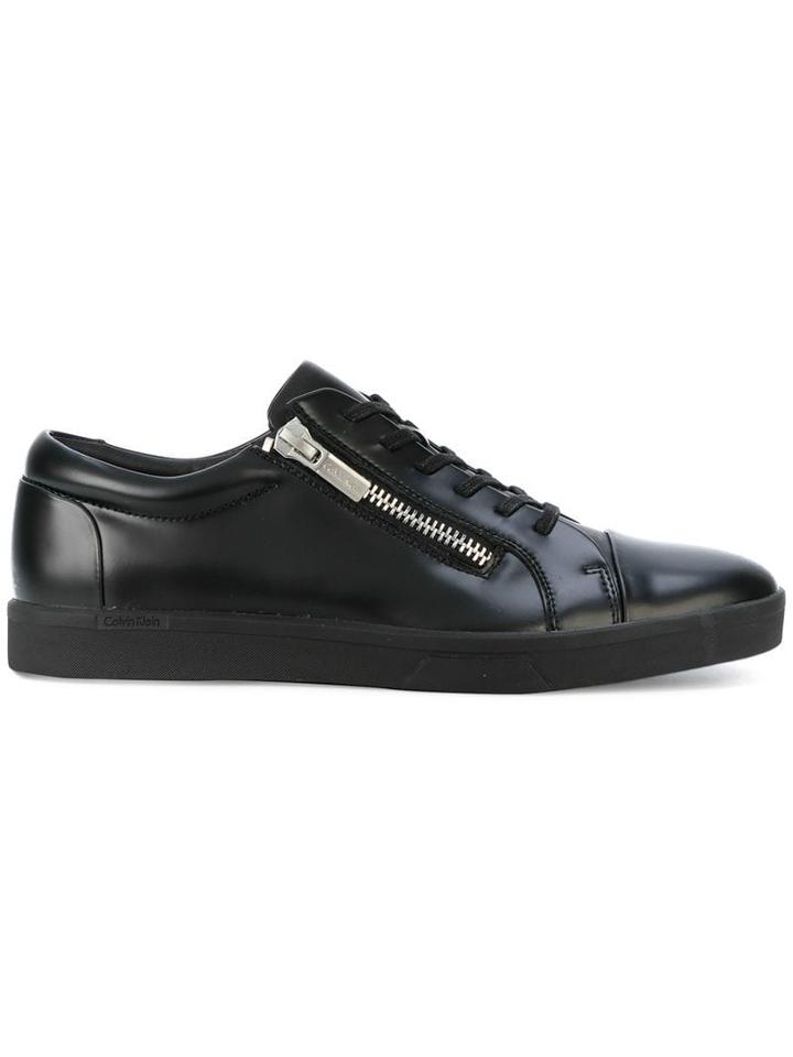 Calvin Klein Zip Detail Low-top Sneakers - Black