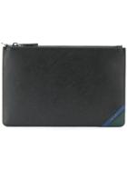 Prada Corner Logo Portfolio Clutch - Black