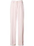 Mm6 Maison Margiela Pinstripe Trousers, Women's, Size: 38, Pink/purple, Polyester