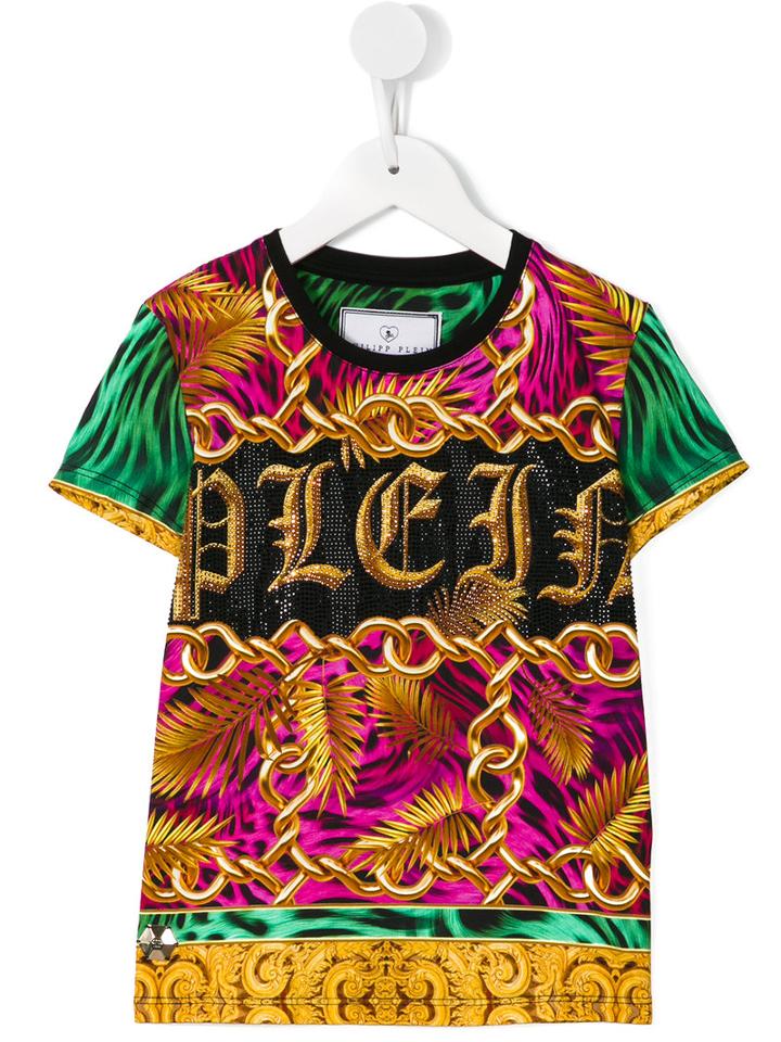 Philipp Plein Kids Chain Print T-shirt, Girl's, Size: 8 Yrs