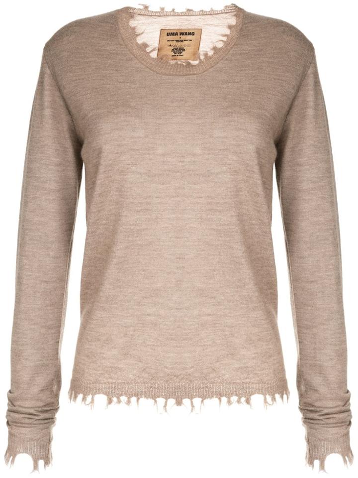 Uma Wang Frayed Edges Jumper - Neutrals