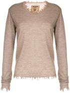 Uma Wang Frayed Edges Jumper - Neutrals