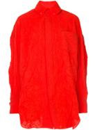 Facetasm Facetasm X Woolmark Crinkle-effect Shirt - Red