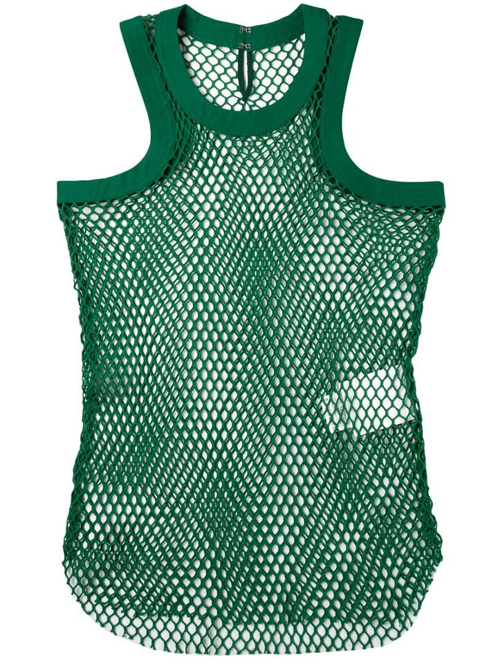 Sacai String Vest, Women's, Size: Iii, Green, Cotton