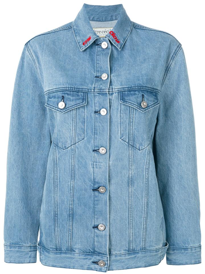Être Cécile Nouvelles Embroidered Denim Jacket - Blue