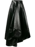 Rosie Assoulin Long Asymmetric Skirt, Women's, Size: 8, Black, Silk/polyester/polyurethane
