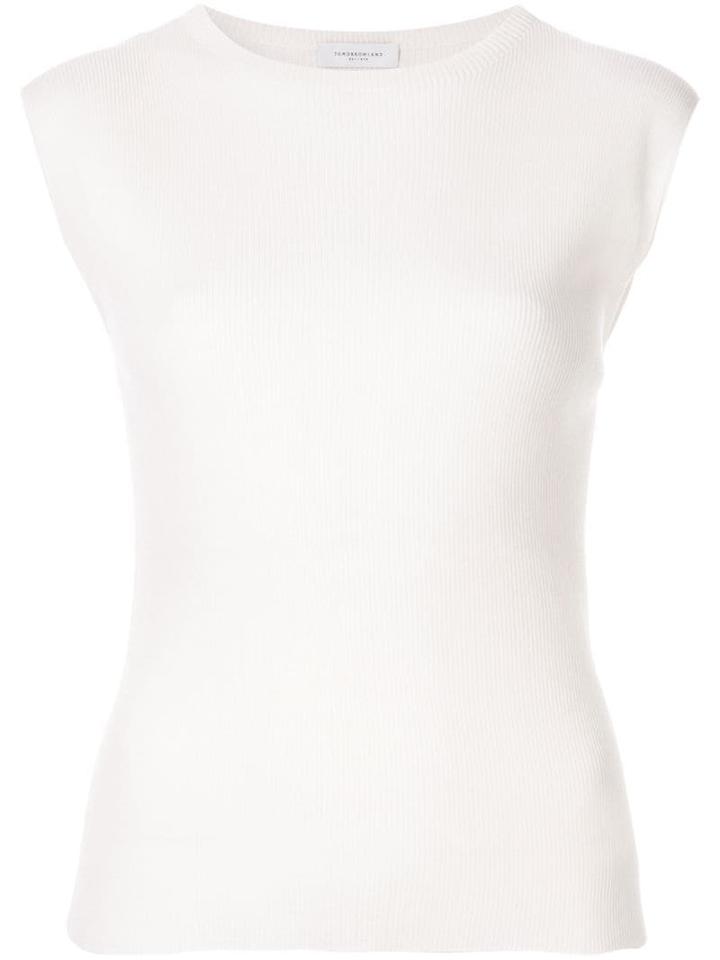 Tomorrowland Ribbed Knit Tank Top - White