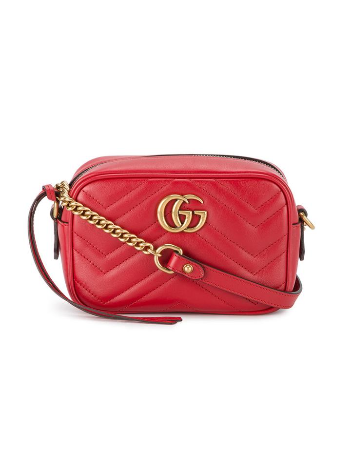 Gucci - Mini Gg Marmont Matelassé Bag - Women - Leather/metal - One Size, Red, Leather/metal