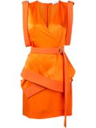 Mugler Technical Cady Mini Dress - Yellow & Orange