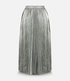 Christopher Kane Lamé Pleated Skirt, Women's, Size: 10, Grey, Silk/polyester