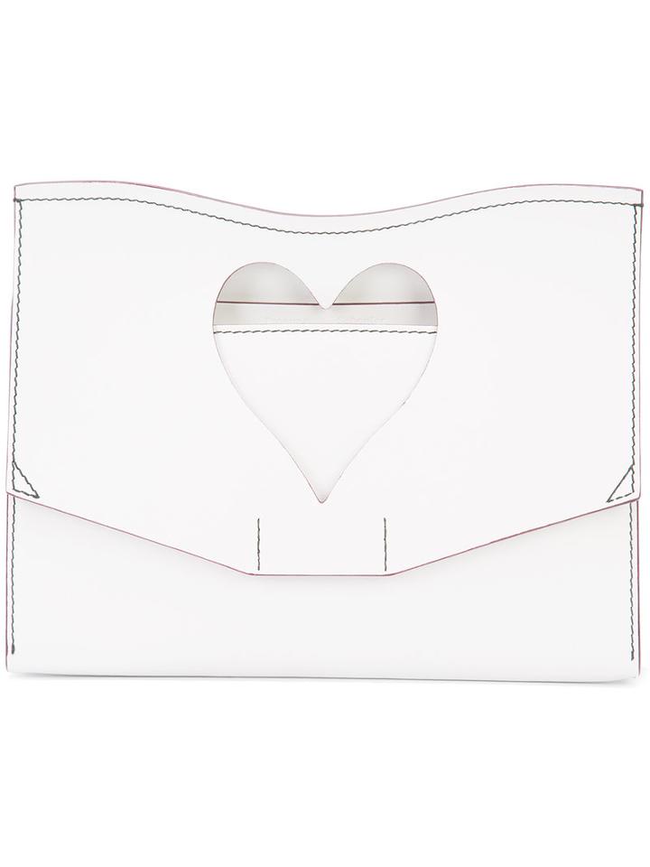 Proenza Schouler Heart Cut-out Clutch Bag, Women's, White, Leather