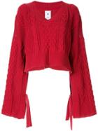 Maison Mihara Yasuhiro Oversized Cropped Sweater - Red
