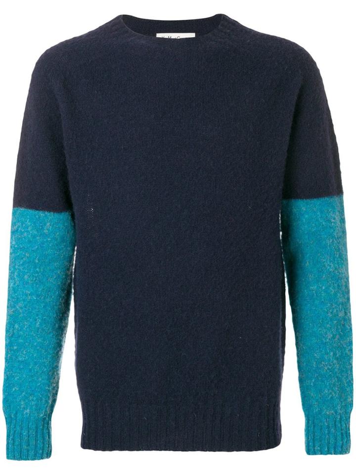 Ymc Contrast Sleeves Jumper - Blue