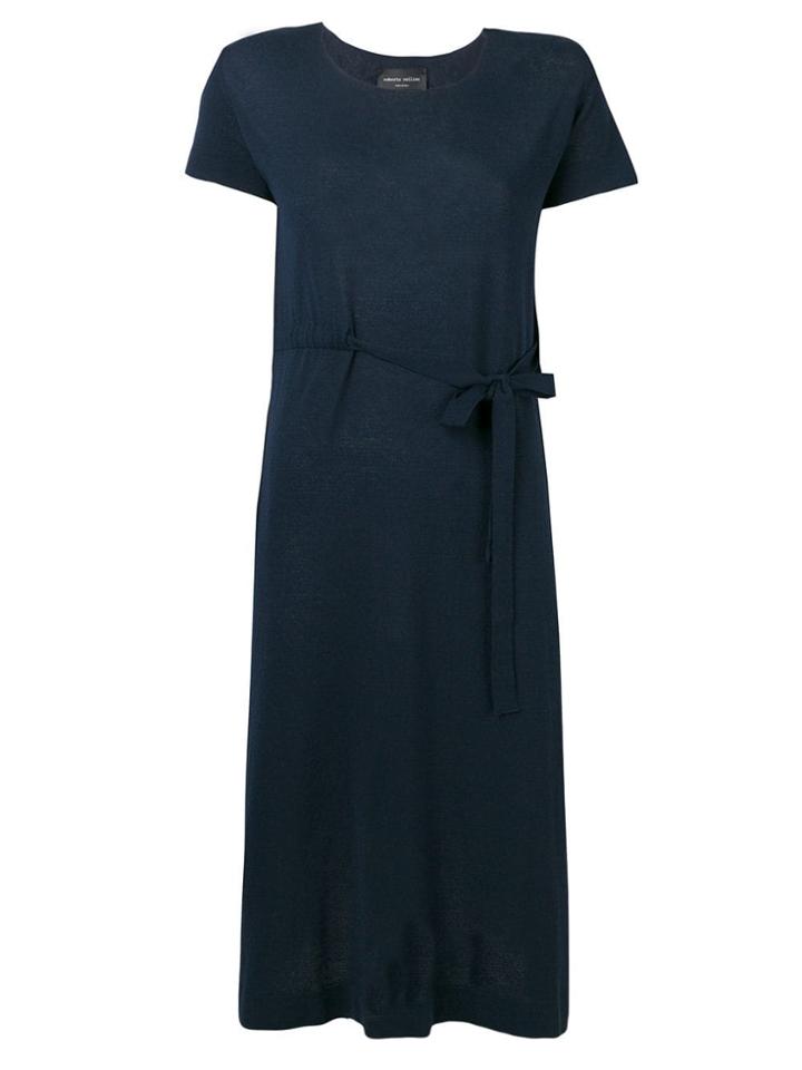 Roberto Collina Belted T-shirt Dress - Blue