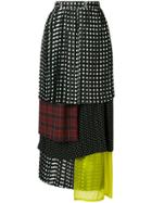 Facetasm Polka Dot Layered Skirt - Black