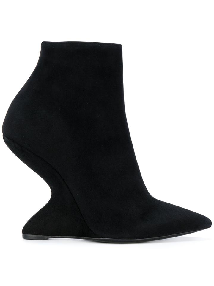 Salvatore Ferragamo Sculpted Heel Ankle Boots - Black