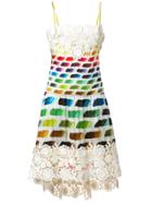 Chanel Vintage Embroidered Detail Printed Dress - White