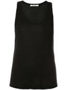 T By Alexander Wang Scoop Neck Tank Top, Women's, Size: Small, Black, Rayon