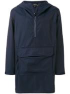 A.p.c. Longline Half Zip Hooded Jacket - Blue