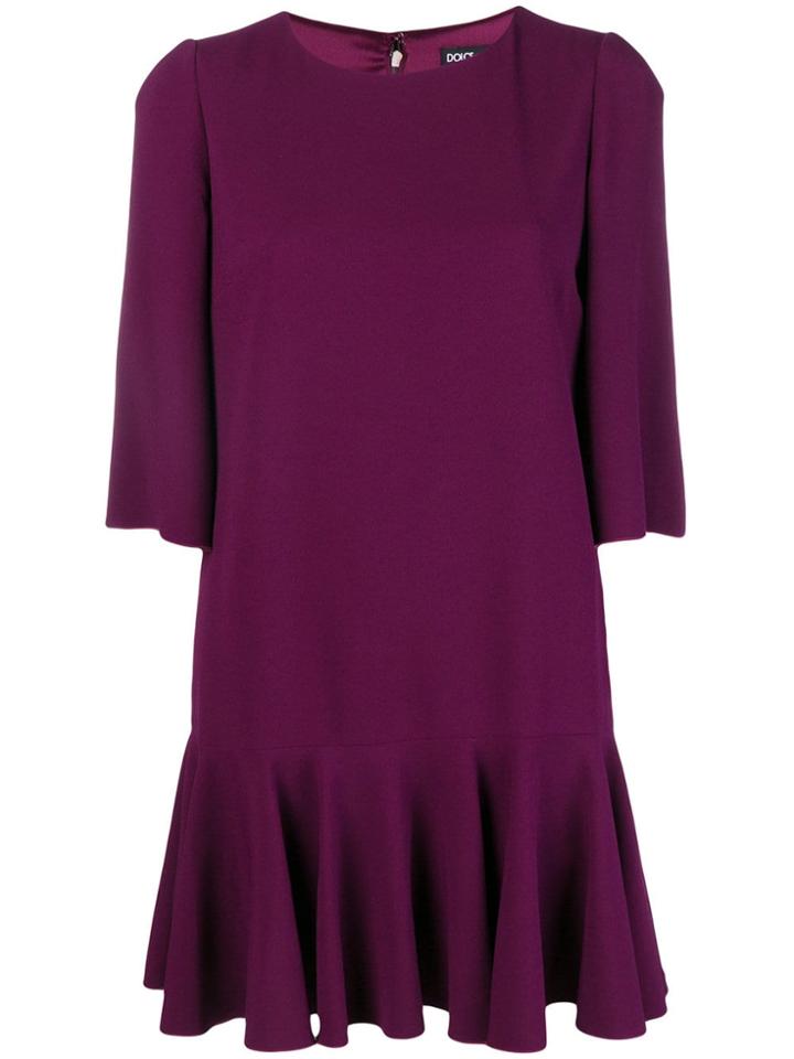 Dolce & Gabbana Drop-waist Pleated Shift Dress - Pink & Purple