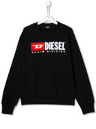 Diesel Kids Embroidered Logo Sweatshirt - Black