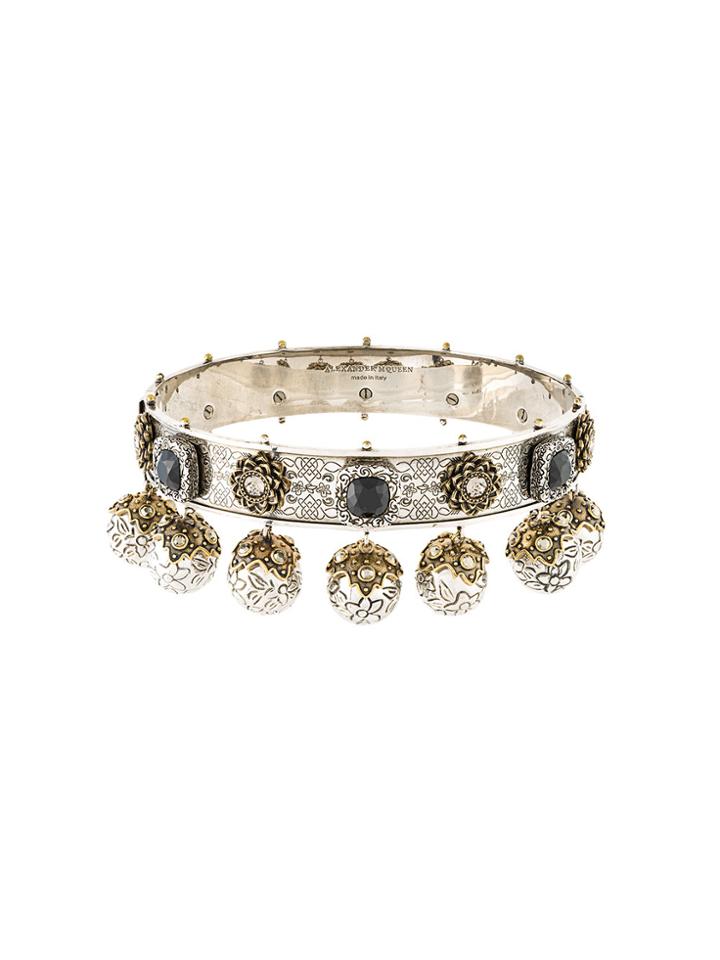 Alexander Mcqueen Jewelled Choker - Metallic