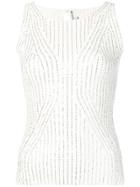 Ermanno Scervino Crystal Adorned Vest Top - White