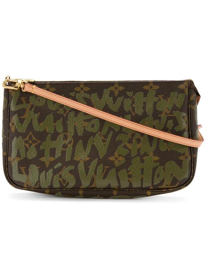 Louis Vuitton Vintage Graffiti Monogram Coated Canvas Pouch - Brown