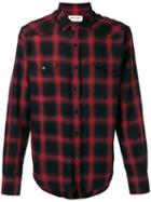 Saint Laurent Plaid Shirt, Men's, Size: 40, Black, Cotton/tencel