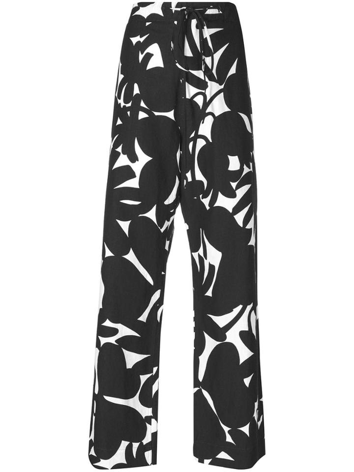 Marni Floral Flared Trousers - Black