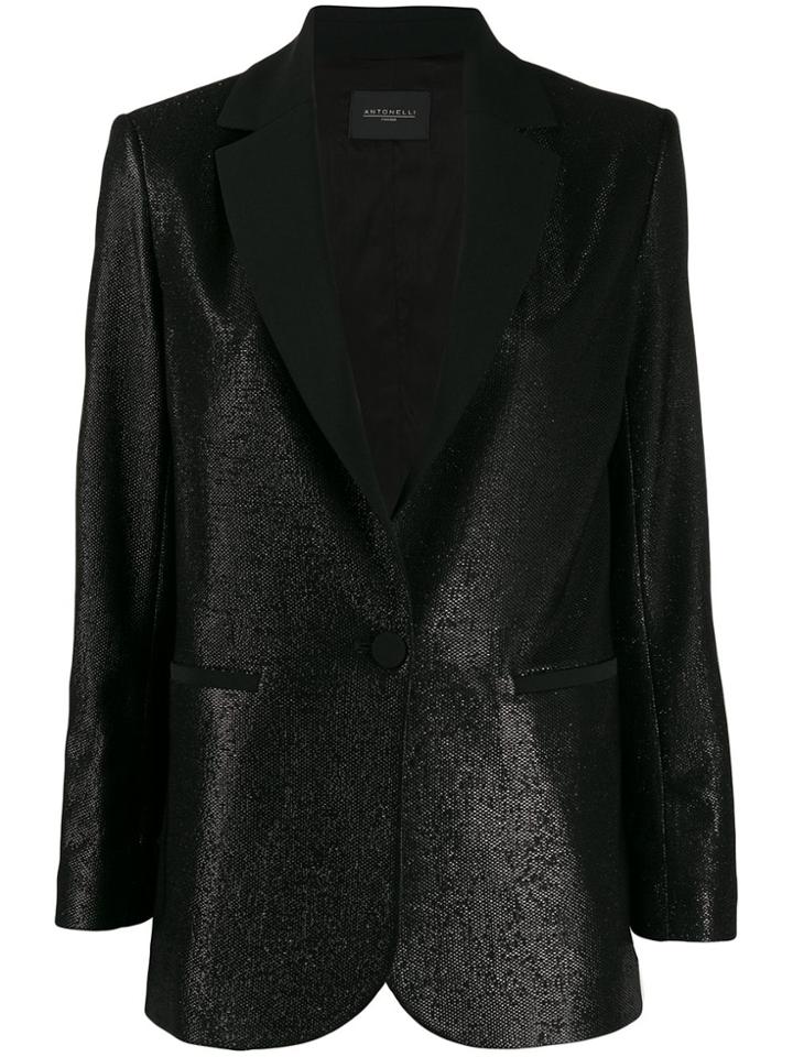 Antonelli Metallic Shimmer Blazer - Black