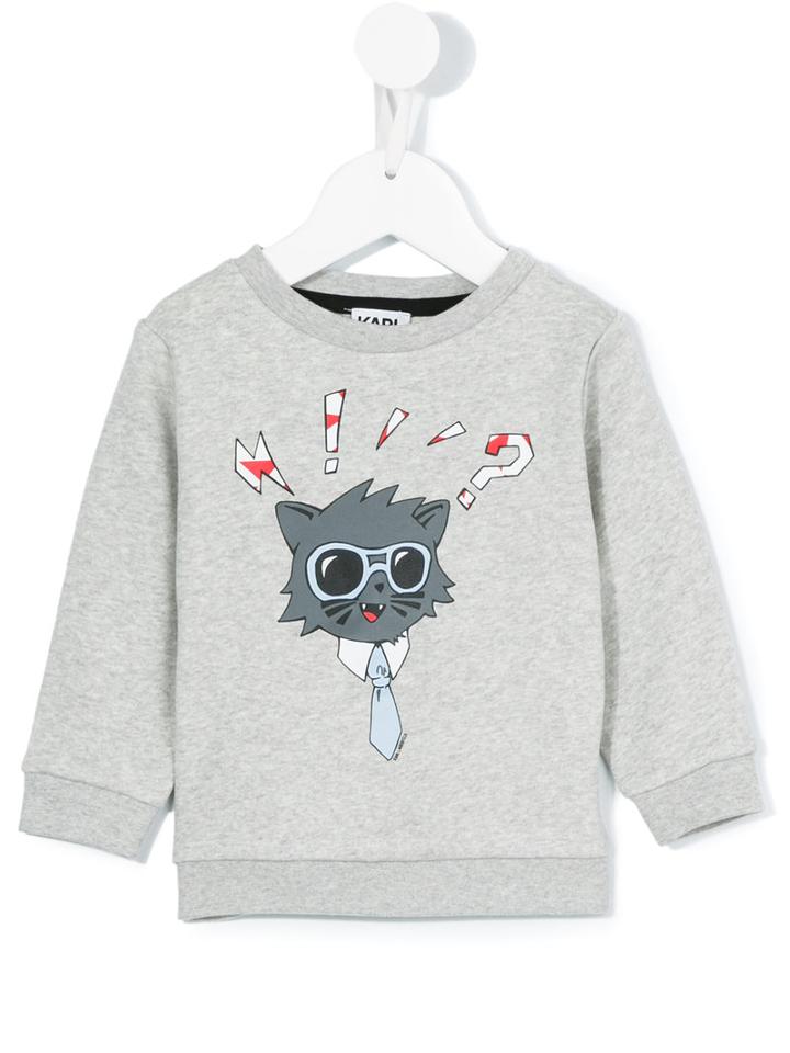 Karl Lagerfeld Kids - Cat Print Sweatshirt - Kids - Cotton/polyester - 36 Mth, Grey