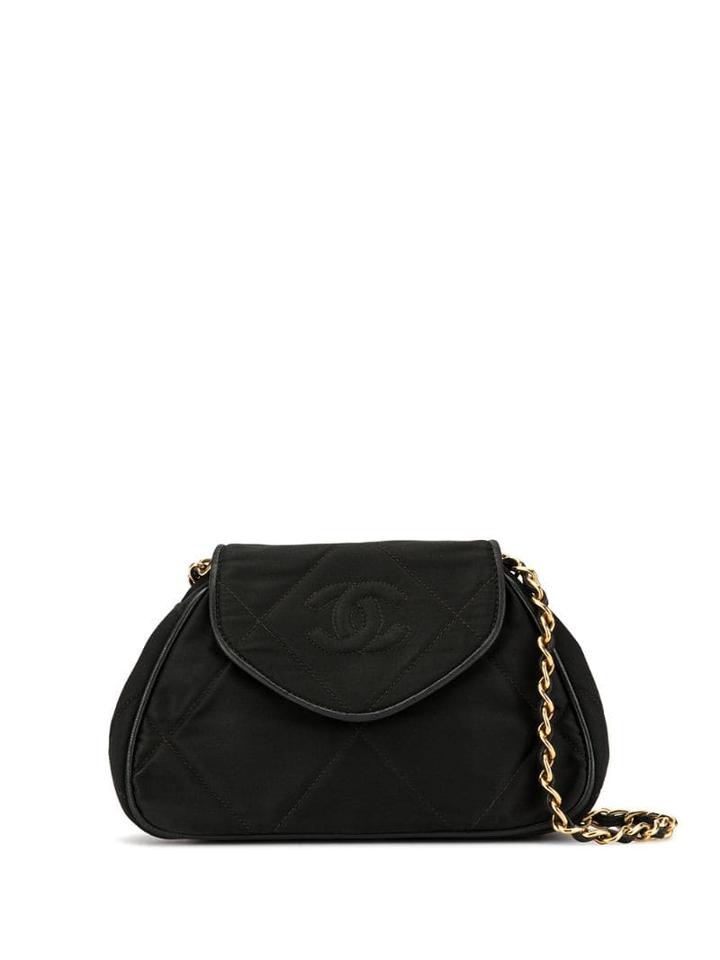 Chanel Pre-owned 1990's Cc Stitch Chain Bag - Black