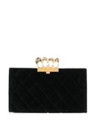 Alexander Mcqueen Jewelled Four-ring Pouch - Black