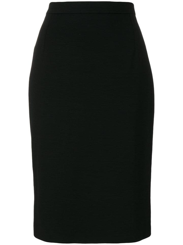 Yves Saint Laurent Pre-owned Straight Midi Skirt - Black