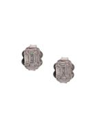 Sara Weinstock 18kt White Gold Small Illusion Emerald Cut Studs -
