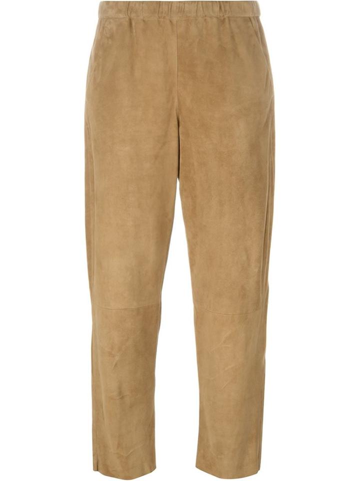 Drome Cropped Trousers, Women's, Size: Xs, Nude/neutrals, Lamb Skin/cupro
