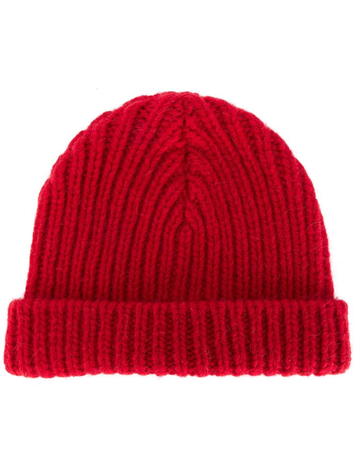Marni Ribbed Beanie - Red