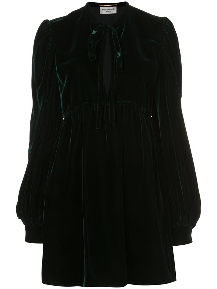 Saint Laurent Babydoll Shirt Dress - Green