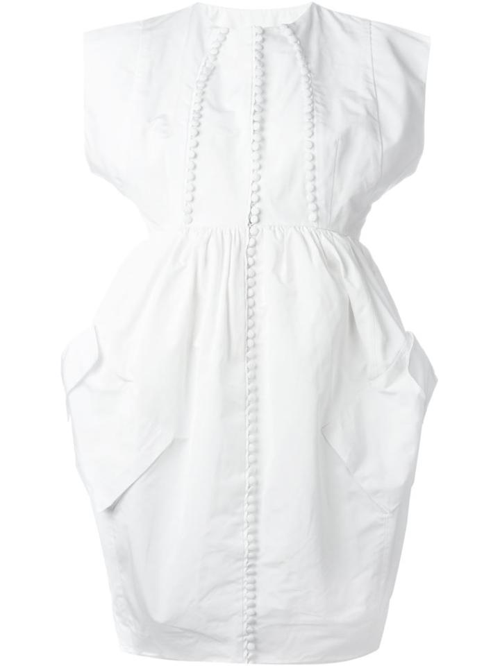 Antonio Berardi Covered Button Dress, Women's, Size: 38, White, Polyester