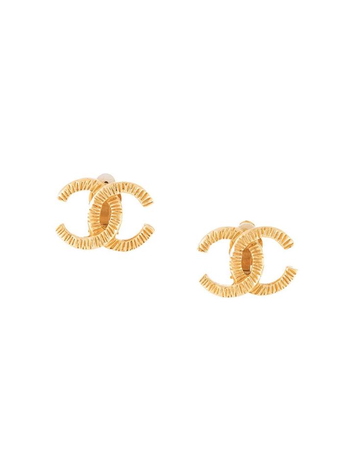 Chanel Pre-owned Cc Logo Earrings - Gold
