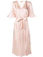Twin-set Striped Satin Dress - Neutrals