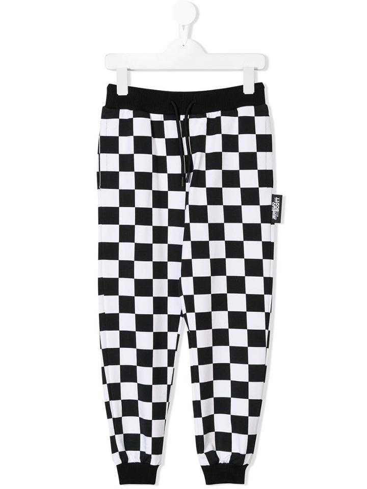Jeremy Scott Junior Check Print Track Pants - Black