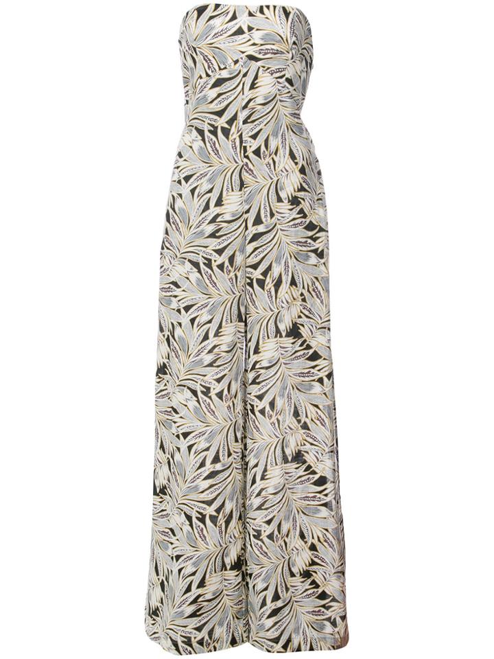 Alexis Foliage Print Jumpsuit - Brown
