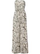 Alexis Foliage Print Jumpsuit - Brown