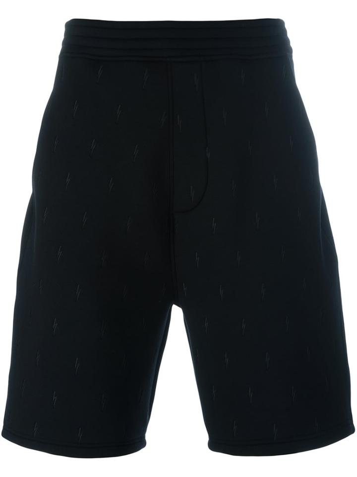 Neil Barrett Embroidered Lightning Bolt Shorts