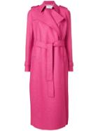 Harris Wharf London Belted Trench Coat - Pink & Purple